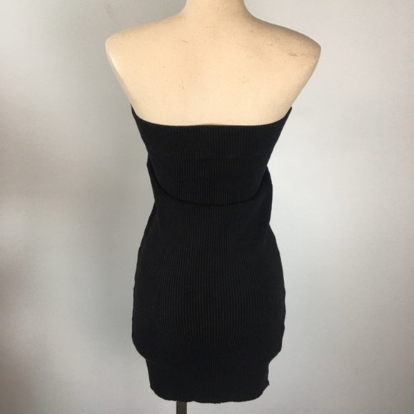JAMES PERSE Black Rib-Knit Tube Bodycon Skirt or Dress - Picture 2 of 7